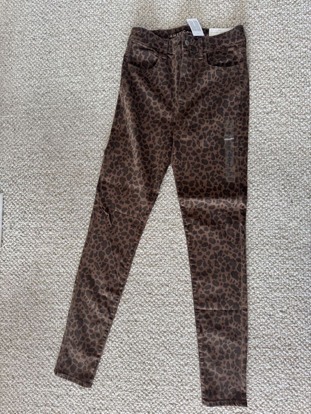 American Eagle Outfitters Brown Leopard Print Skinny Jeans